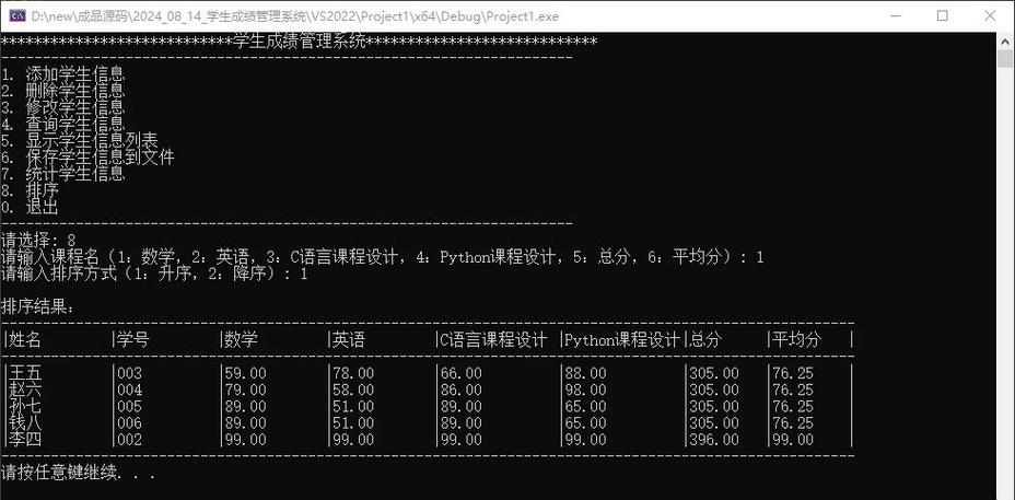 学生基本信息管理系统c语言